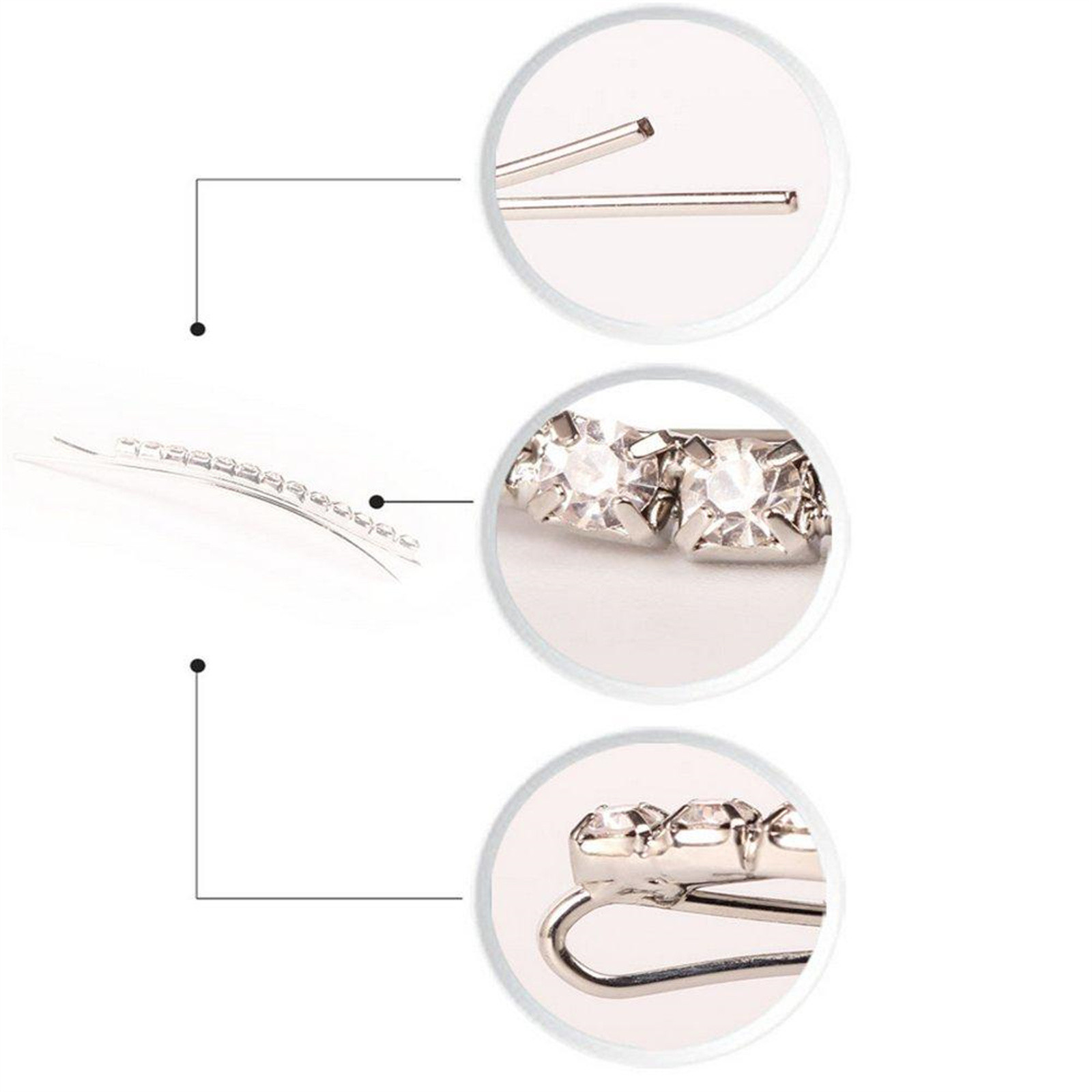 Soochat Rhinestone Pins Diamond Pins Crystal Hair Clips Decorations For  Lady Women Girls 